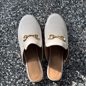 Quince Off-White Mules with Gold Accent
